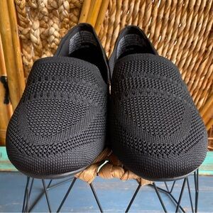 NWOT Time and Tru Women's Size 10 Black Canvas Knit Loafers New Condition